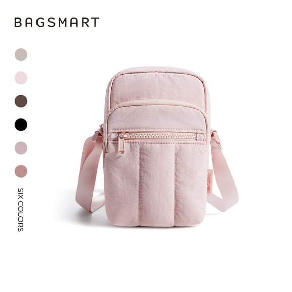 BAGSMART Small Crossbody Bags for Women, Mini Cell Phone Cross body Purses Travel Wallet with RFID Blocking Card Slots, Pink