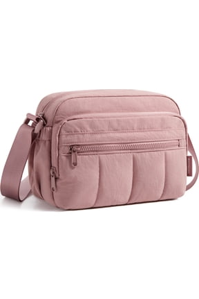 Crossbody Bags for Women Travel Purse, Medium Quilted Puffy cross body bag, Handbags Shoulder Purses, Dark Pink