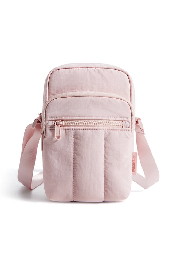 Crossbody Cell Phone Bag, Casual Shoulder Purse Bag with Adjustable Strap for Everyday Carry, Pink