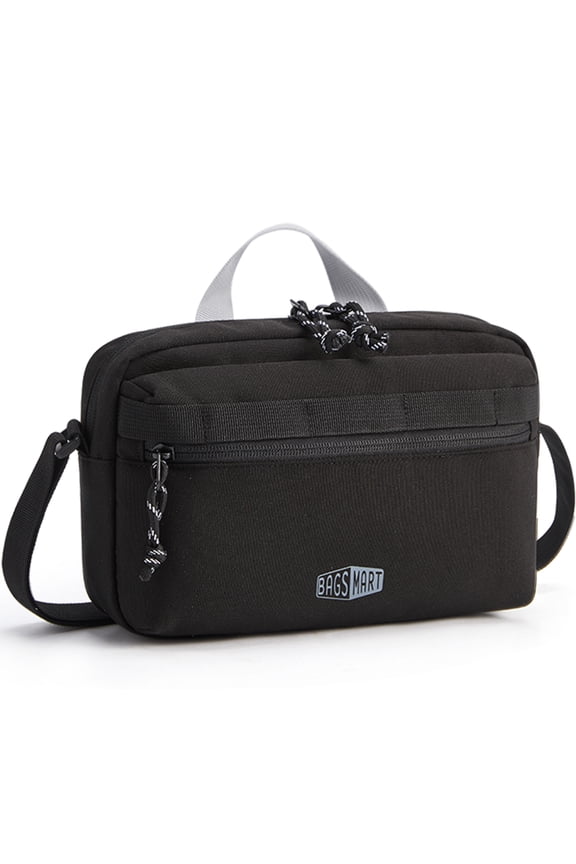 Crossbody Bag, Shoulder Handbag with Adjustable Straps for Everyday Carry, Casual, Travel, Black