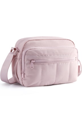 Crossbody Bags for Women Travel Purse, Medium Quilted Puffy cross body bag, Handbags Shoulder Purses, Pink