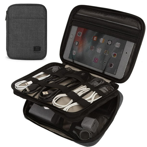 BAGSMART Electronic Organizer Travel Cable Organizer Double Layer Electronics Accessories Bag for Tablet 7.9