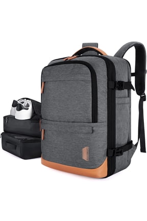 Extra Larger 40L Travel Backpack Expandable Business Backpack with Packing Cubes, Airline Approved Carry On Luggage Backpack Fit 17" Laptop, Waterproof College Daypack with Shoe Bag, Gray