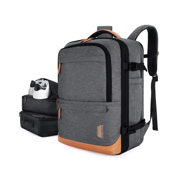 BAGSMART Extra Larger 40L Travel Backpack Expandable Business Backpack with Packing Cubes, Airline Approved Carry On Luggage Backpack Fit 17" Laptop, Waterproof College Daypack with Shoe Bag, Gray