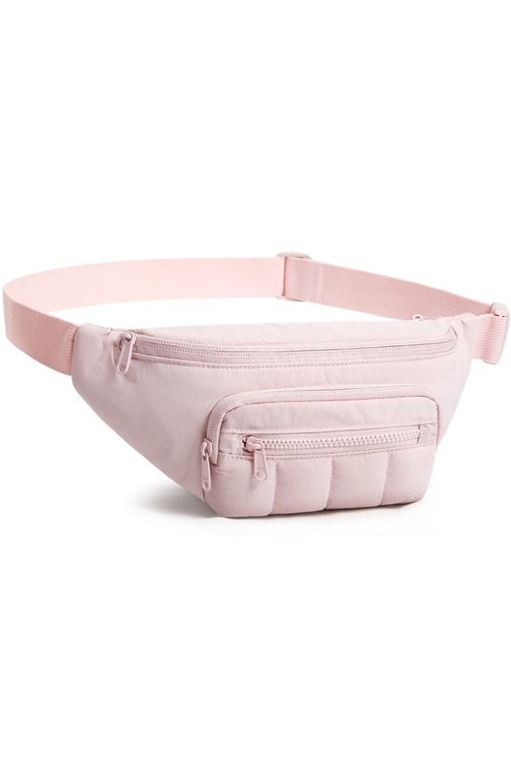 Unisex Fanny Packs, Water-Resistant Waist Pack Crossbody Belt Bag for Casual Running Workout Traveling Hiking, Pink