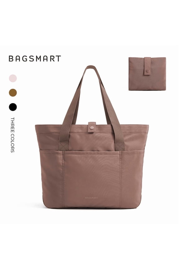 Foldable Tote Bag for Women, Laptop Tote Bag Top Handle Handbag for Travel, Work, Beach, Gym, Shop, Coffee