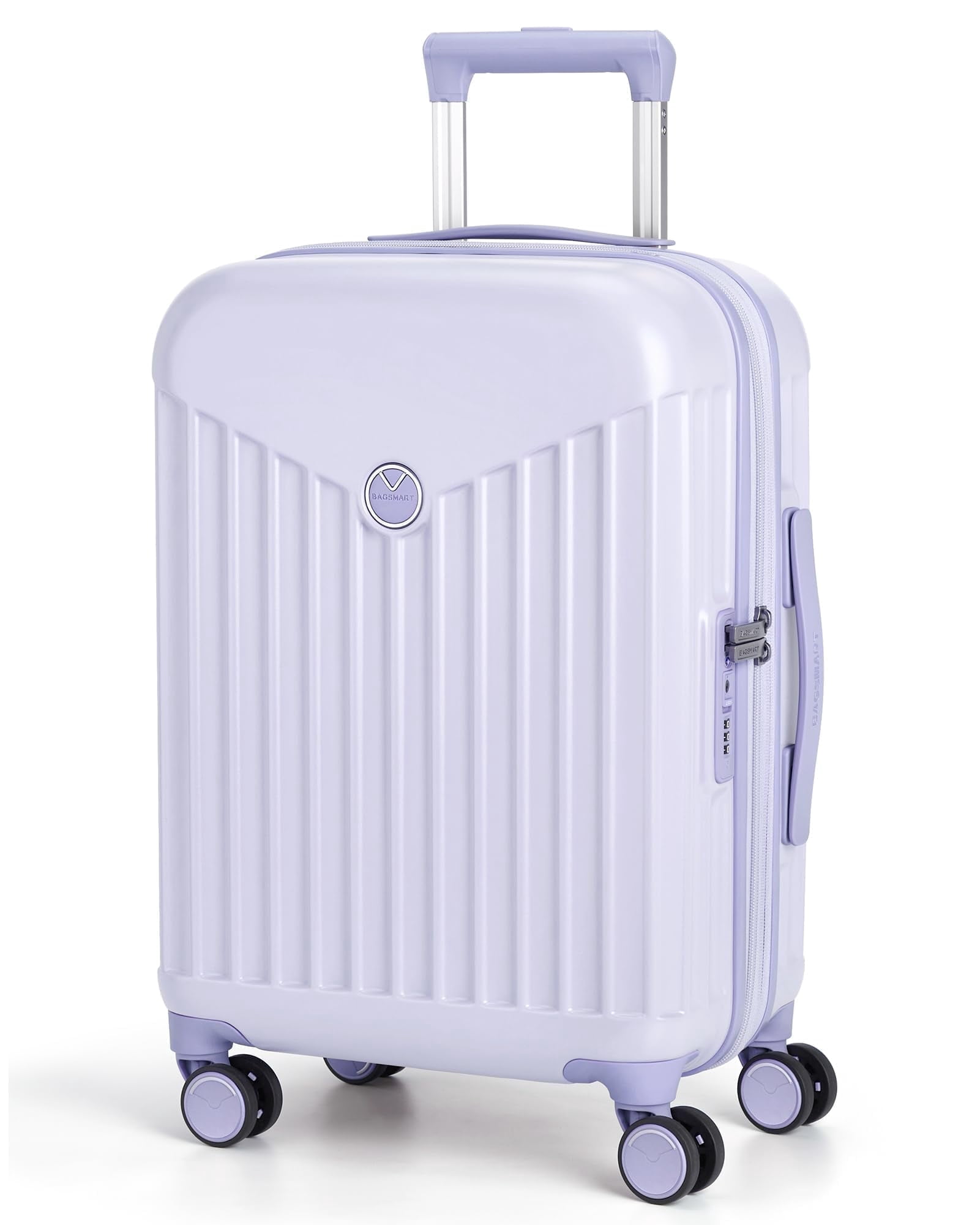 BAGSMART Hardside Expandable Luggage With Spinner Wheels, PC Lightweight Carry-On Luggage Airline Approved With TSA Lock, Durable Women Travel Suitcase Carry On 20 Inch, Purple
