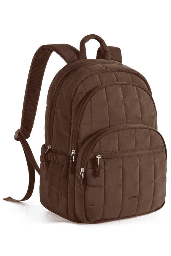 College Backpack, Lightweight Bookbag with 15.6 inch Laptop Compartment, Fashion Daypack for Casual Work Commuter Coffee Brown
