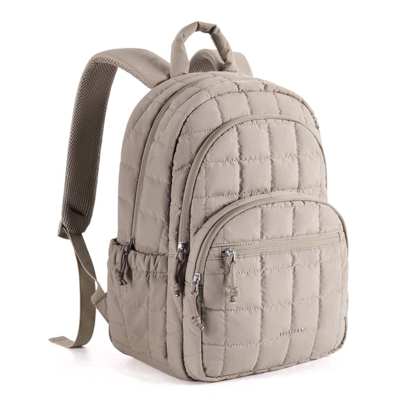 BAGSMART College Backpack, Lightweight Bookbag with 15.6 inch Laptop Compartment, Fashion Daypack for Casual Work Commuter Camel