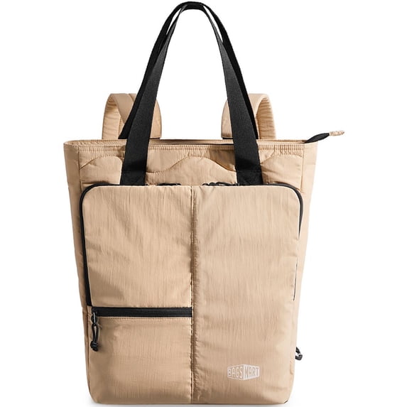BAGSMART Paz 20L Totepack, Water-Resistant College Backpack Casual Daypack Bookbag for 15.6 Inch Laptop, Khaki