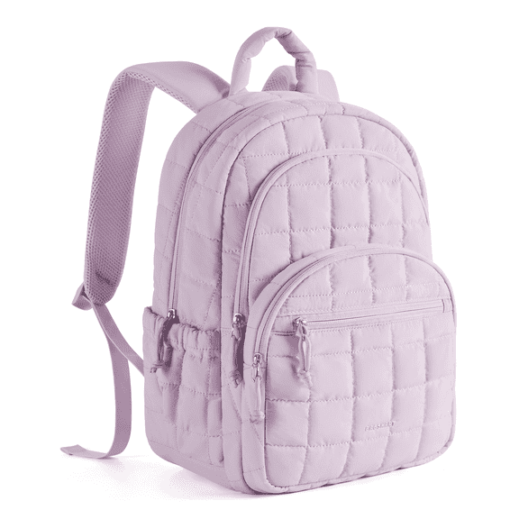 BAGSMART College Backpack, Lightweight Bookbag with 15.6 inch Laptop Compartment, Fashion Daypack for Casual Work Commuter Purple