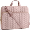 thumbnail image 1 of BAGSMART 15.6"-16" Laptop Shoulder Bag Laptop Sleeve Case Compatible with MacBook Pro, HP, Dell, Acer Aspire, Asus Notebook, Shockproof Soft Padded Zipper Cover Carrying Computer Bag, Quilted Pink, 1 of 8