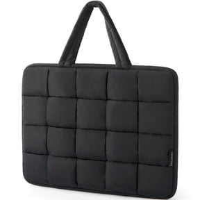 BAGSMART 15.6 Inch Laptop Case, Lightweight Puffy Laptop Sleeve with Handle, Compatible with MacBook Air Pro 15 16 Inch M4 M3 M2 M1, Laptop Bag for Women Fitted with Dell,HP, Black