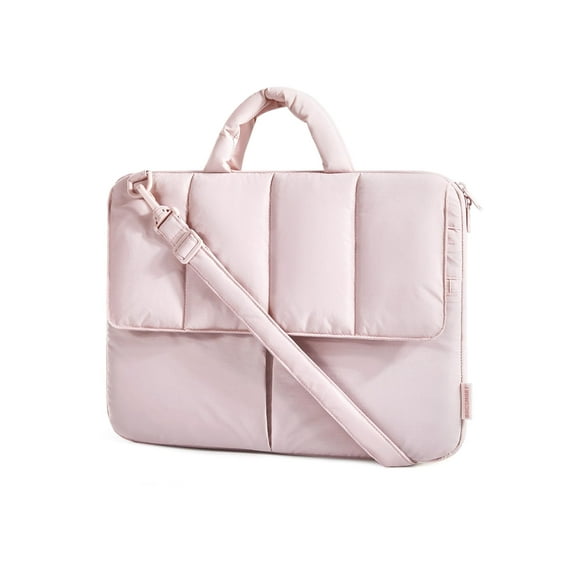 BAGSMART 13-14 Inch Laptop Case Sleeve, Protective Lightweight Puffy Laptop Bag with strap for MacBook Air/Pro, Shockproof Water Resistant Laptop Cover Compatible for 13.3 Dell HP Lenovo Asus, Pink