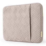 BAGSMART Laptop Sleeve for 13-13.3" Notebook, Protective Soft Padded Zipper Cover Carrying Computer Bag with Pocket, Compatible with MacBook Air/Pro Chromebook Tablet Ultrabook 14 inch, Light Tan