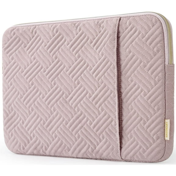 BAGSMART Laptop Sleeve Case for 15"-15.6" HP, Dell, Lenovo, Acer, Asus Notebook, Protective Soft Padded Zipper Cover Carrying Computer Bag with Pocket, Compatible with MacBook Pro 16 Inch, Pink