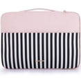 thumbnail image 1 of BAGSMART Laptop Sleeve Case for 15.6" HP, Dell, Acer Aspire, Asus Notebook, Protective Soft Padded Zipper Cover Carrying Computer Bag, Compatible with 16" MacBook Pro, Pink Stripes with Handle, 1 of 10