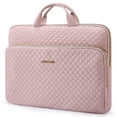 thumbnail image 1 of BAGSMART Laptop Sleeve Protective Case for 13-13.3" Notebook, Soft Padded Zipper Cover Carrying Computer Bag Compatible with 14" MacBook Air Pro, Pink with Handle, 1 of 8