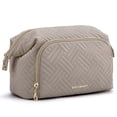 thumbnail image 1 of BAGSMART Large Capacity Makeup Bag Cosmetic Pouch, Wide-Open Travel Toiletry Bag Organizer Case for Lipsticks Electonic Accessories, Waterproof Portable, Multifunction, Tranquil Gray, 1 of 8