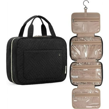 BAGSMART Large Size Toiletry Bag Travel Bag with Hanging Hook, Water-resistant Makeup Cosmetic Bag Travel Toiletries Organizer for Women Men, Full Sized Container, Black