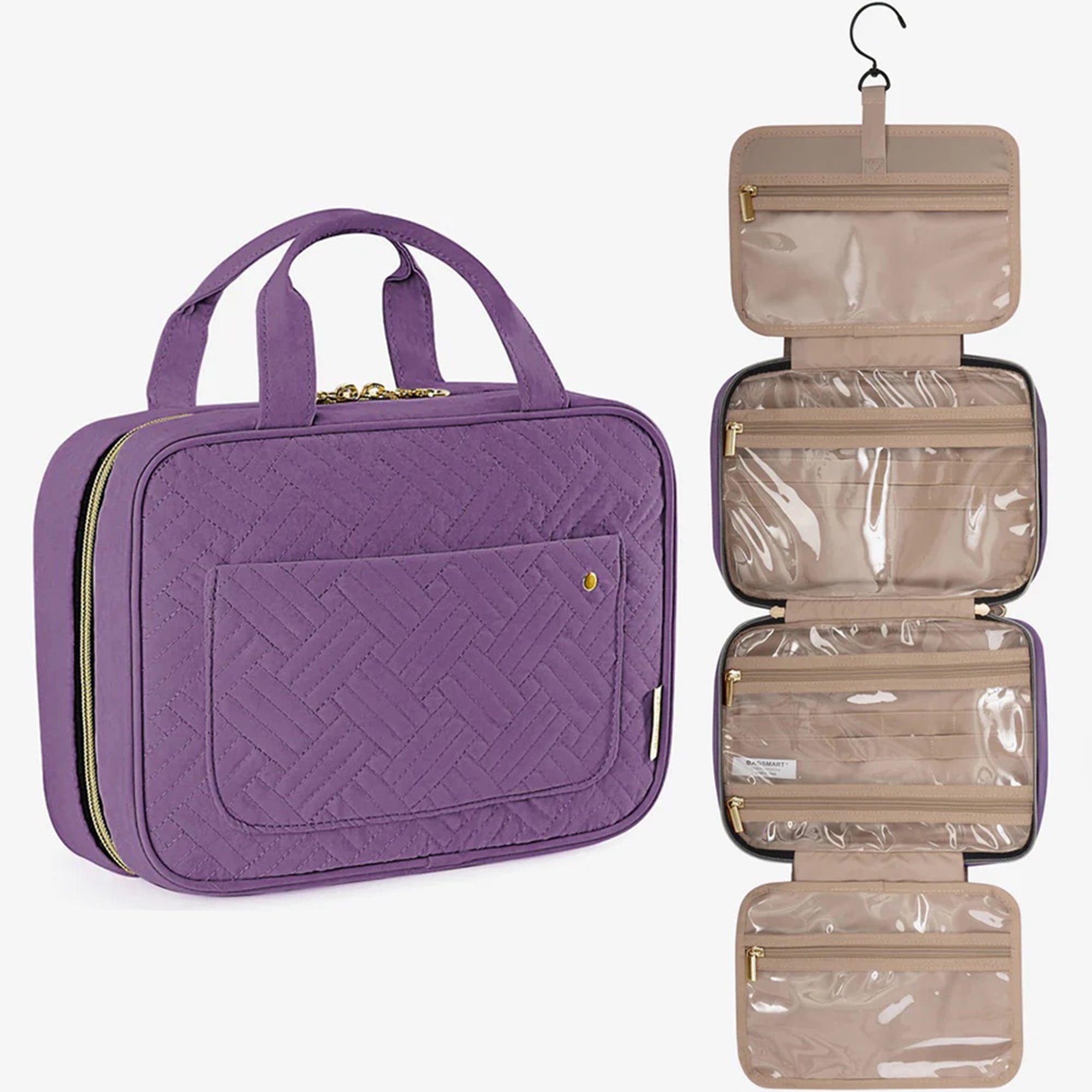 BAGSMART Large Size Toiletry Bag Travel Bag with Hanging Hook
