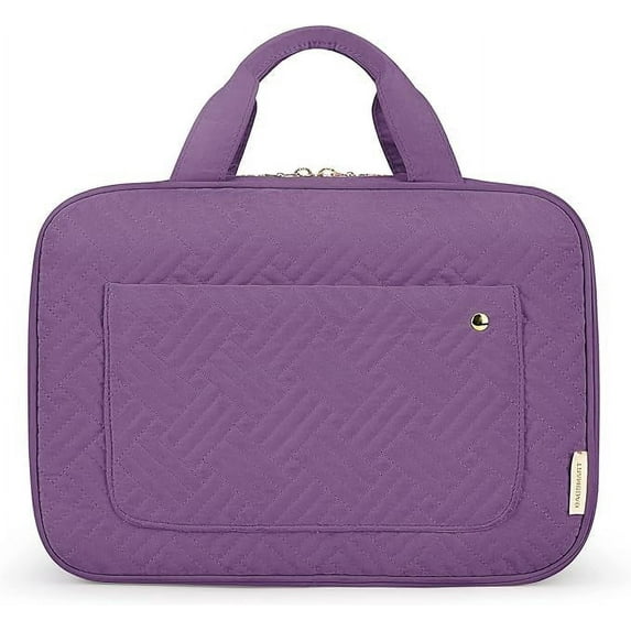 BAGSMART Large Size Toiletry Bag Travel Bag with Hanging Hook, Water-resistant Makeup Cosmetic Bag Travel Toiletries Organizer for Women Men, Full Sized Container, Purple