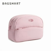 BAGSMART Makeup Bag Cosmetic Pouch, Waterproof Toiletry Bag Travel Organizer Case for Lipsticks Electonic Accessories,Pink