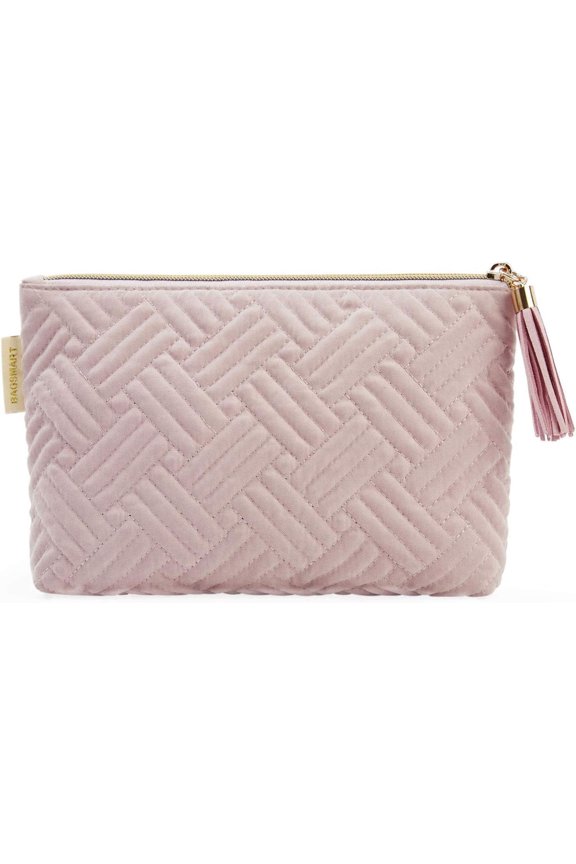 Makeup Bag Small Cosmetic Pouch Toiletry Bag Travel Organizer Case for Lipsticks Electonic Accessories, Waterproof, Portable, Multifunction, Women and Girls, Pink