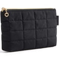 thumbnail image 1 of BAGSMART Small Makeup Bag, Water-Resistant Cosmetic Pouch Puffy Portable Travel Organizer for Women, Grid Quilted Black, 1 of 10