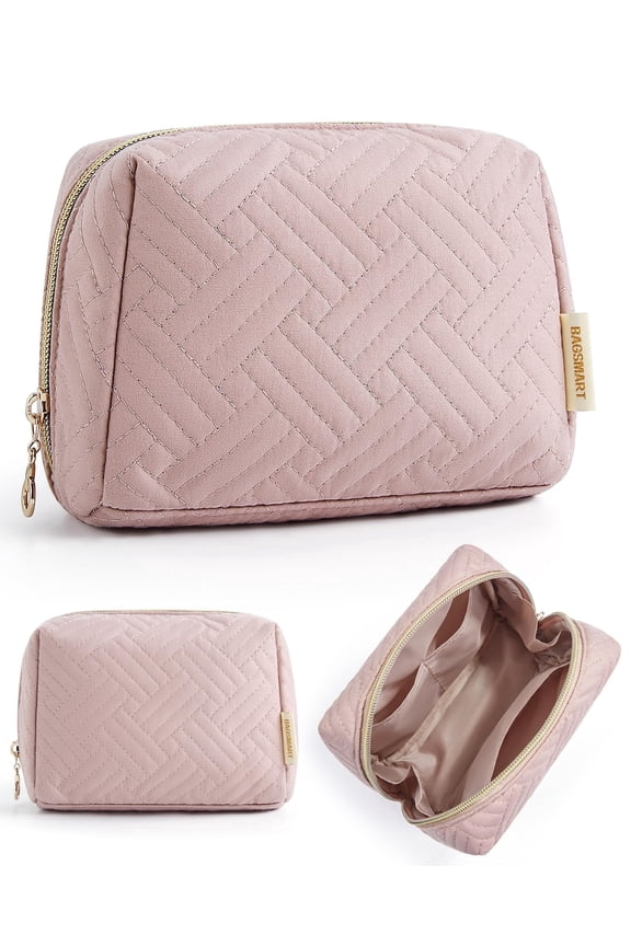 Small Makeup Bag, Travel Cosmetic Bag Make Up Pouch Small Travel Zipper Pouch,Water-resistant Toiletry Bag,Makeup Organizer Bag for Women, Pink