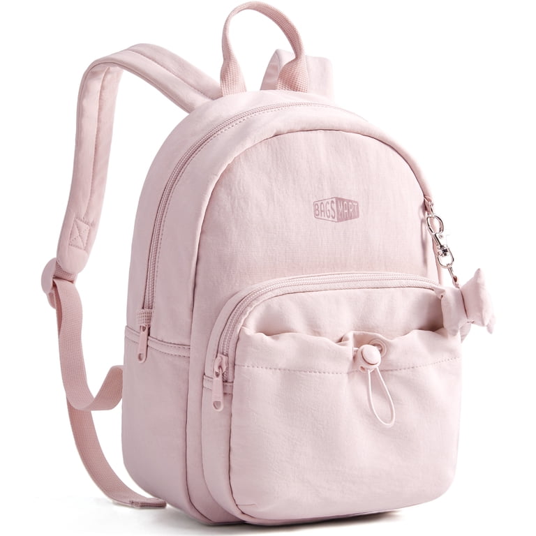 fashion mini backpack bag BAGSMART Casual Small Backpack with Bow Tie, Fashion Mini Bookbag for  Everyday Commute, Pink