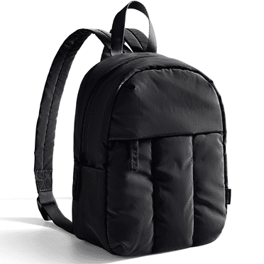 BAGSMART Lightweight Backpack Purses for Women, Water-resistant Puffer Mini Backpack Small Daily Backpack Fashion Bookbag, Quilted Black