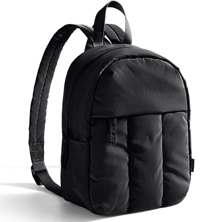 BAGSMART Lightweight Backpack Purses for Women, Water-resistant Puffer Mini Backpack Small Daily Backpack Fashion Bookbag, Quilted Black