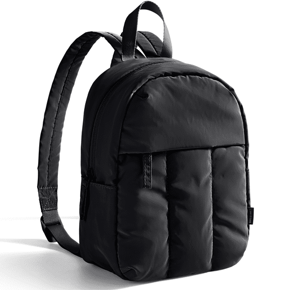 BAGSMART Lightweight Backpack Purses for Women, Water-resistant Puffer Mini Backpack Small Daily Backpack Fashion Bookbag, Quilted Black