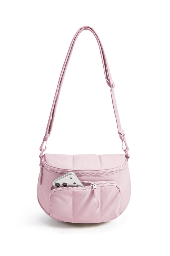 Puffer Crossbody Bum Bags for Women, Small Cross Body Purses for Women Travel & Work, Quilted Water-resistant Hobo 4L, Quilted, Puffy, Mom, Everyday bag,Pink