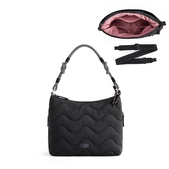 BAGSMART SOUND Shoulder Bag, Lightweight Crossbody Bag Water-Resistant Handbag with Adjustable Strap for Casual Daily Commute, Black