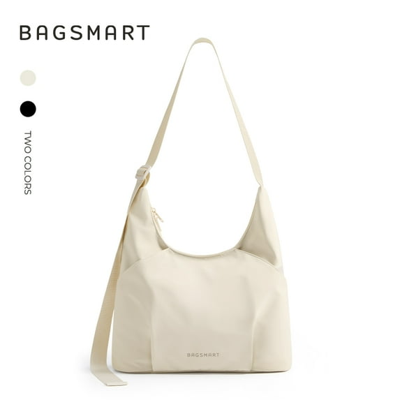 BAGSMART Shoulder Bag for Women with Adjustable Strap, Crossbody Hobo Bag for Women Compact Shoulder Handbag, Cream