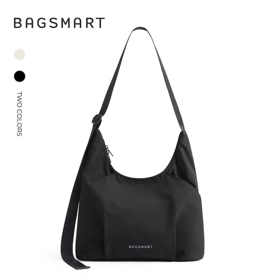 BAGSMART Shoulder Bag for Women with Adjustable Strap, Crossbody Hobo Bag for Women Compact Shoulder Handbag, Black