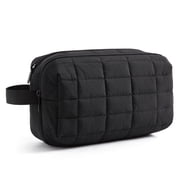 BAGSMART Toiletry Bag for Travel, Small Makeup Cosmetic Bag with Double Zippers & Handle, Water Resistant Shaving Pouch