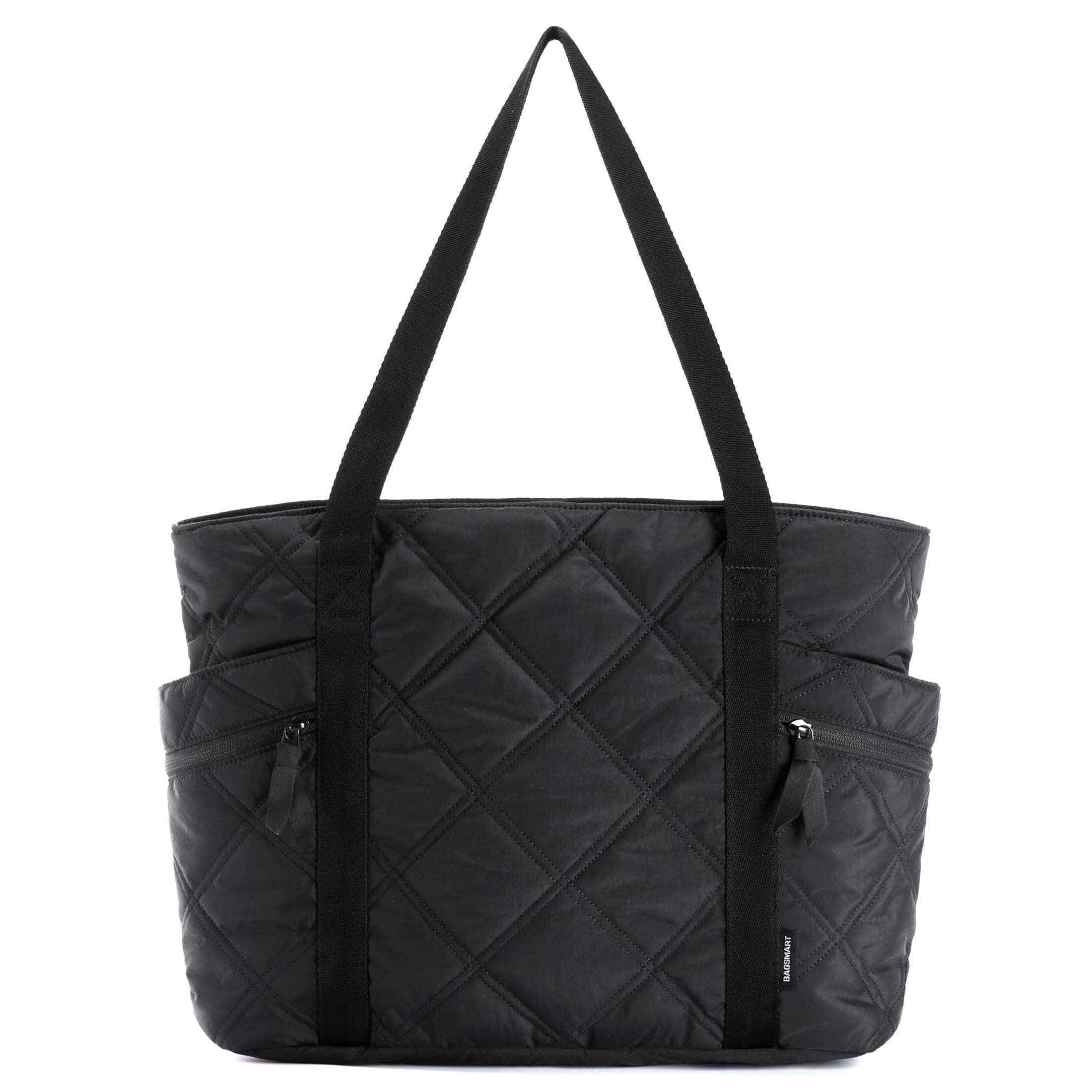 ★EMS★ GLOSSY PADDED TOTE BAGBLACK BAGSMART Tote Bag for Women, Puffer Tote Bag with Zipper