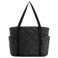 thumbnail image 1 of BAGSMART Tote Bag for Women, Puffer Tote Bag with Zipper, Travel Essentials Quilted Nurse Bag Carry On Bag for Travel Work, Black, 1 of 7