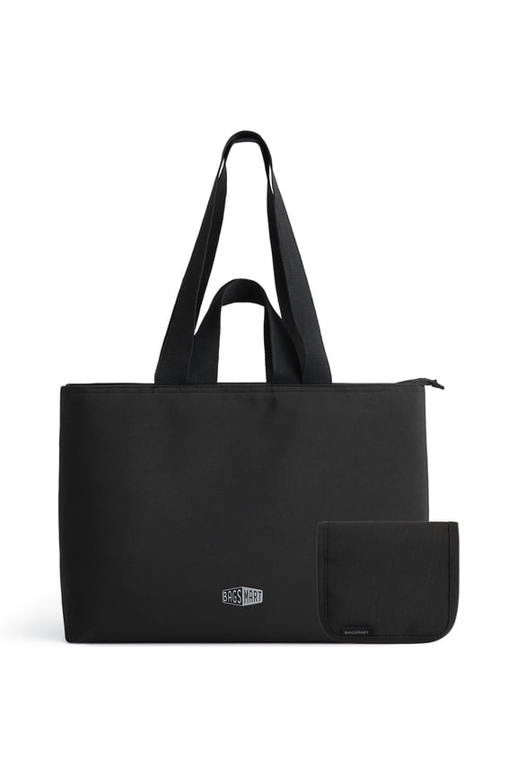 Halo Tote Bag for 15.6" Laptop, Lightweight 25L Tote Bag Casual Handbags for Travel, Work, Beach, Gym, Shop, Black
