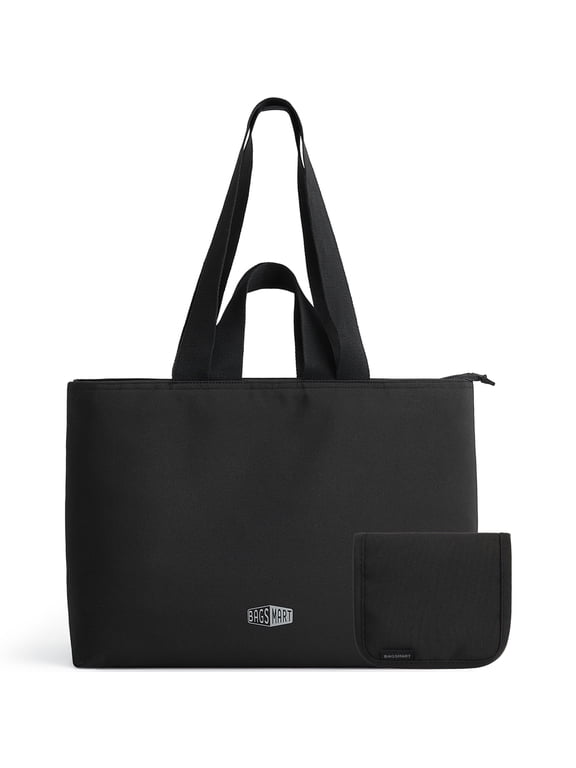 Halo Tote Bag for 15.6" Laptop, Lightweight 25L Tote Bag Casual Handbags for Travel, Work, Beach, Gym, Shop, Black