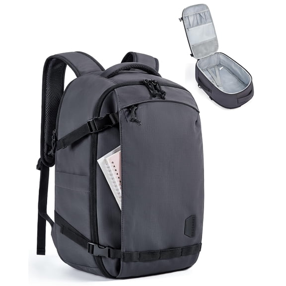 BAGSMART Travel Backpack, 15.6 Inch Carry On Backpack Flight Approved, TSA Approved Personal Item Travel Bag, Water Resistant Weekender Bag Luggage Daypack, Black