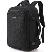 BAGSMART Travel Backpack, 30L Flight Approved Carry on Backpack, 17.3 Inch TSA Personal Item Suitcase for Travel, Quilted Black