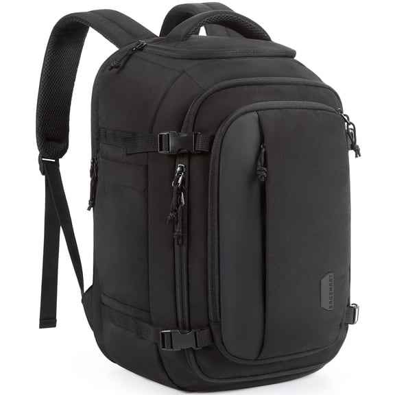 BAGSMART Travel Backpack Carry on Flight Approved, 28L Lightweight Backpack Fits 17.3 Inch Laptop for Men Women, Water Resistant Personal Item Travel Bag with USB Charging Port, Black