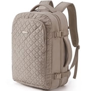 BAGSMART Travel Backpack, 30L Flight Approved Carry on Backpack, 17.3 Inch TSA Personal Item Suitcase for Travel, Quilted Camel