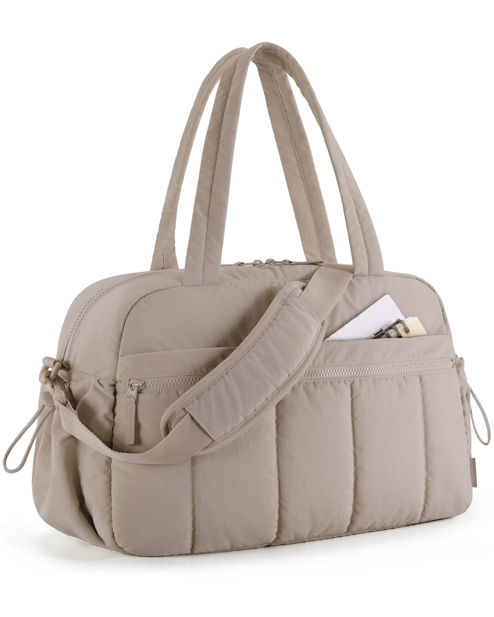 BAGSMART Travel Duffel Bag, Gym Bag for Women with Wet Pocket, Carry on Weekender Bags for Women, Water Resistant Workout Bag Sports Gym, Camel