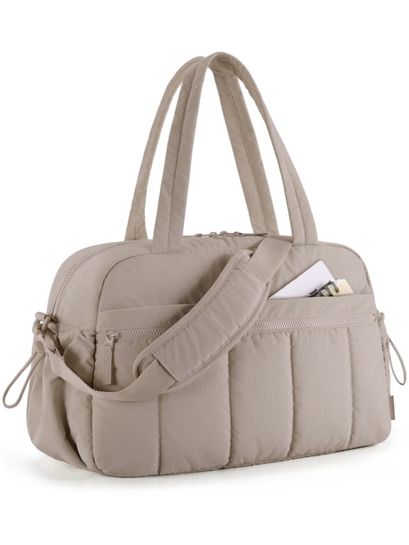 Travel Duffel Bag, Gym Bag for Women with Wet Pocket, Carry on Weekender Bags for Women, Water Resistant Workout Bag Sports Gym, Camel