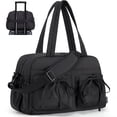 thumbnail image 1 of BAGSMART Travel Duffel Bag for Women, Lightweight Fashion Tote Handbag With Bowtie, Water-Resistant Weekender Overnight Sport Gym Bag, Black, 1 of 9